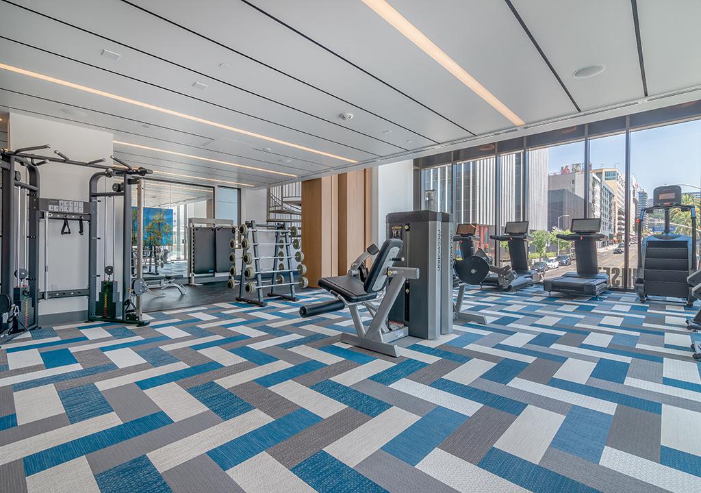 fitness room at wallace on sunset